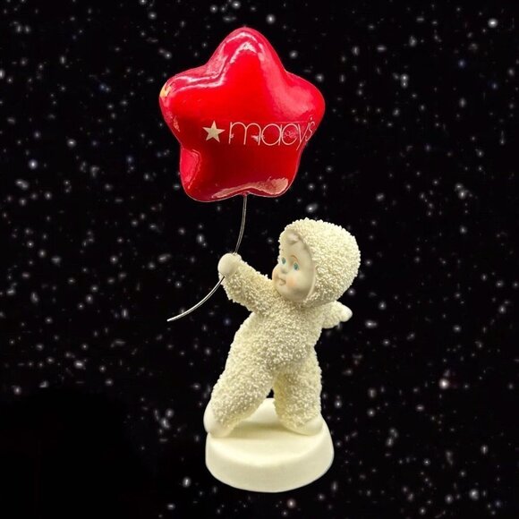 Selfie Shoppers Dept 56 Snowbabies with special red Macy's Balloon in hand 6”T - Picture 1 of 8